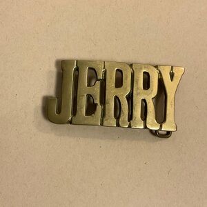 Solid brass “JERRY” Belt Buckle
